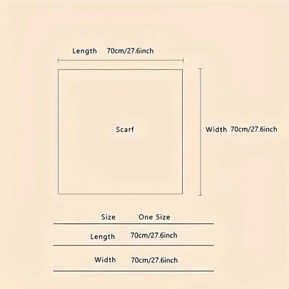 Silky Scarf Simple Pattern Scarf 70cm Square Neck Scarves Shawl - Picture 5 of 9